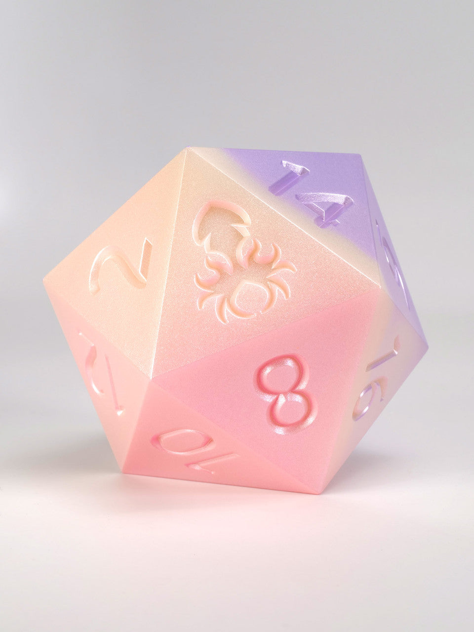 Ombre Elegant Pink to Periwinkle 55mm D20 Dice